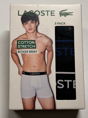 NWT Lacoste Boxer Brief - XL - Set of 3 - Black